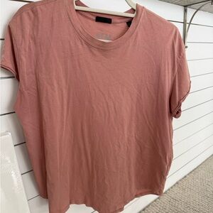 ATM Anthony Thomas Melillo Pink/Beige Short Sleeve Crewneck Tee